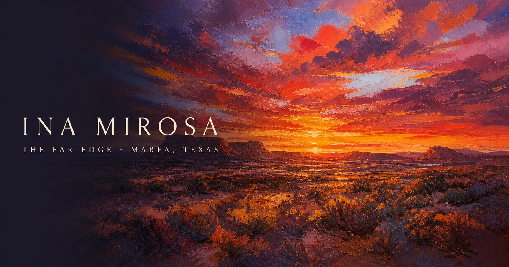Ina Mirosa fictional Marfa artist website concept by Solerix Solutions